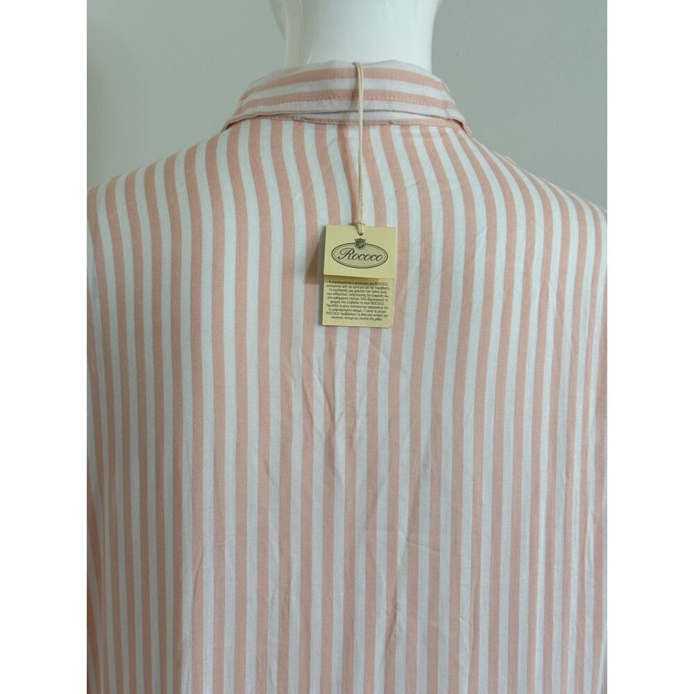 Rococo Striped Viscose Cover Up Dress Size M Long Sleeve Sheer Beach Resort NWT - Picture 8 of 13